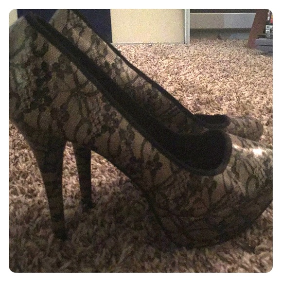 Charlotte Russe Shoes - Flower laced high heels!